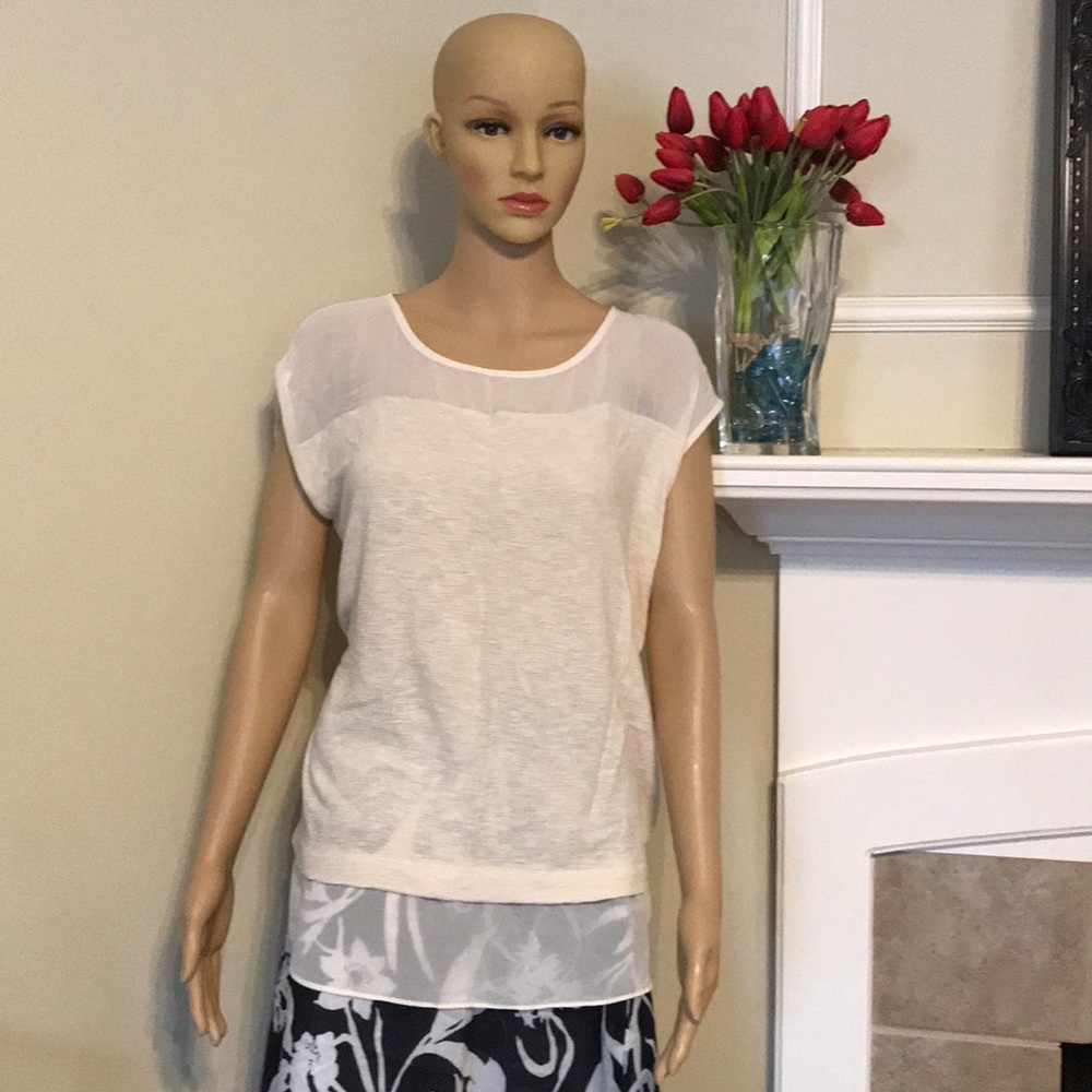 Cream Ann Taylor Blouse | Size L